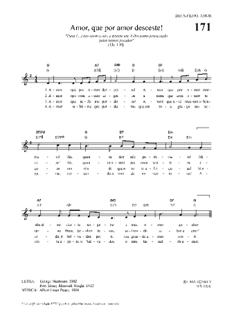 Hinário Para o Culto Cristão Amor Que Por Amor Desceste score for Keyboard