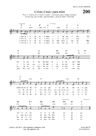 Hinário Para o Culto Cristão Cristo é Tudo Pra Mim score for Keyboard