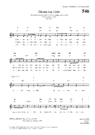 Hinário Para o Culto Cristão Dá-me Tua Visão score for Keyboard