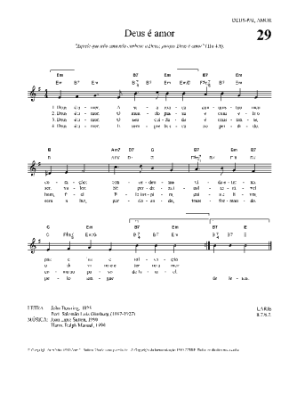 Hinário Para o Culto Cristão Deus é Amor score for Keyboard