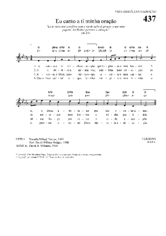 Hinário Para o Culto Cristão Eu Canto A Ti Minha Oração score for Keyboard