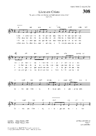 Hinário Para o Culto Cristão Livre Em Cristo score for Keyboard