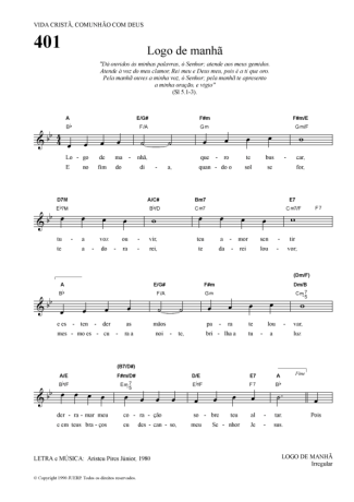 Hinário Para o Culto Cristão Logo De Manhã score for Keyboard