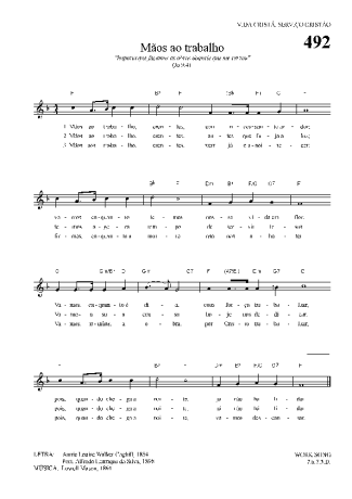 Hinário Para o Culto Cristão Mãos Ao Trabalho score for Keyboard