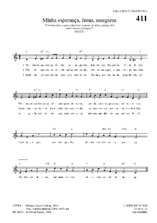 Hinário Para o Culto Cristão Minha Esperança Jesus Asseguras score for Keyboard