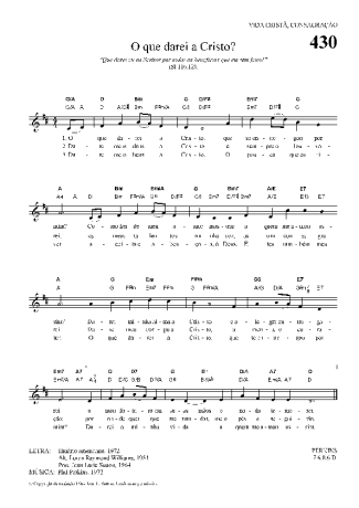 Hinário Para o Culto Cristão O Que Darei A Cristo score for Keyboard