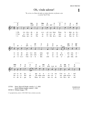 Hinário Para o Culto Cristão  score for Keyboard