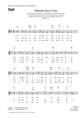 Hinário Para o Culto Cristão Olhando Para Cristo score for Keyboard