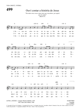 Hinário Para o Culto Cristão Ouvi Contar A História De Jesus score for Keyboard