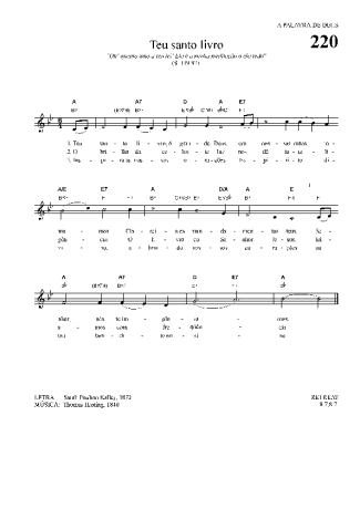 Hinário Para o Culto Cristão Teu Santo Livro score for Keyboard