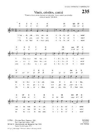 Hinário Para o Culto Cristão Vinde Cristãos Cantai score for Keyboard