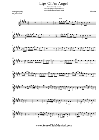 Hinder  score for Trumpet