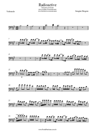 Imagine Dragons Radioactive - Teclado score for Cello