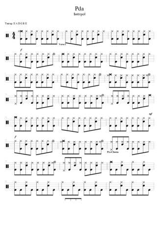 Interpol Pda score for Drums