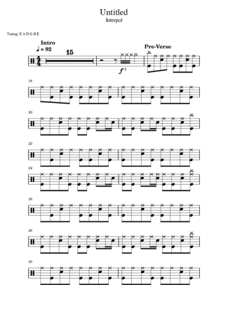 Interpol Untitled score for Drums