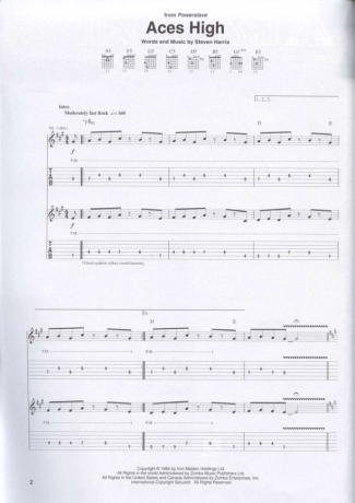 Iron Maiden  score for Guitar