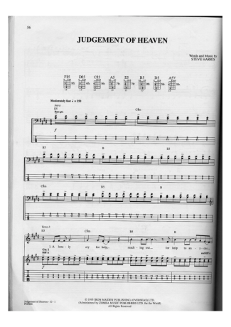 Iron Maiden Judgement Of Heaven score for Guitar