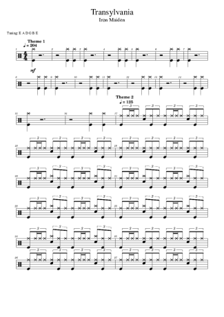 Iron Maiden  score for Drums