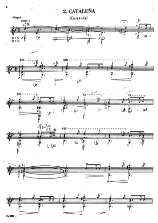 Isaac Albéniz Cataluña score for Acoustic Guitar