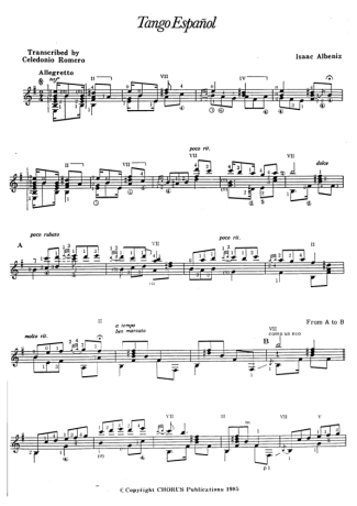 Isaac Albéniz  score for Acoustic Guitar