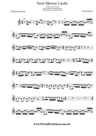 Israel Novaes Você Merece Cachê score for Flute