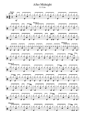 J. J. Cale After Midnight score for Drums