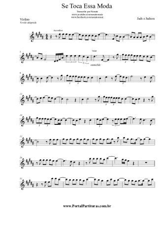 Jads e Jadson  score for Violin