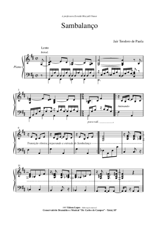 Jair Teodoro de Paula  score for Piano