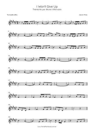 Jason Mraz  score for Trumpet