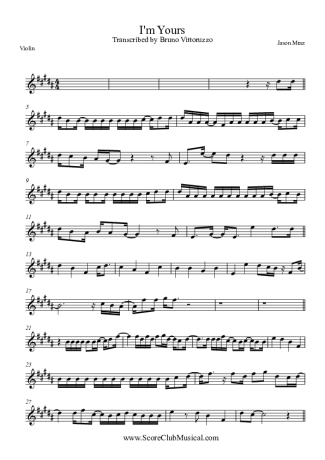 Jason Mraz  score for Violin