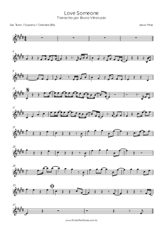 Jason Mraz  score for Clarinet (Bb)