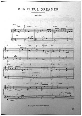 Jazz Standard Beautiful Dreamer score for Piano