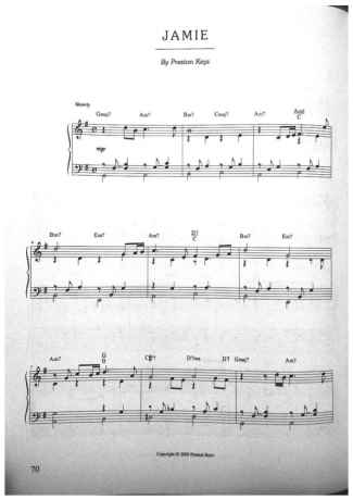 Jazz Standard Jamie score for Piano