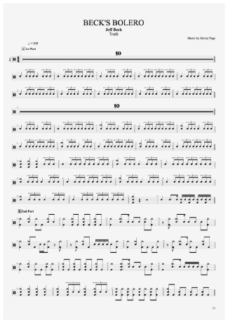 Jeff Beck  score for Drums