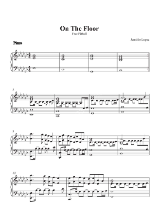 Jennifer Lopez On The Floor (feat Pitbull) score for Piano