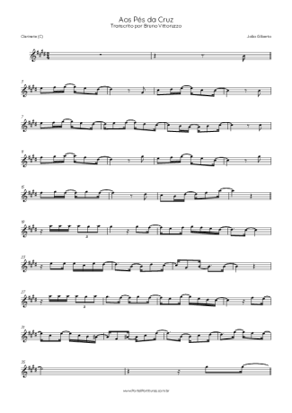 João Gilberto Aos Pés Da Cruz score for Clarinet (C)