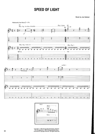 Joe Satriani Speed Of Light score for Guitar