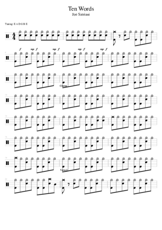 Joe Satriani Ten Words score for Drums