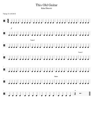 John Denver This Old Guitar score for Drums