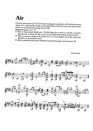 John Dowland Air score for Acoustic Guitar