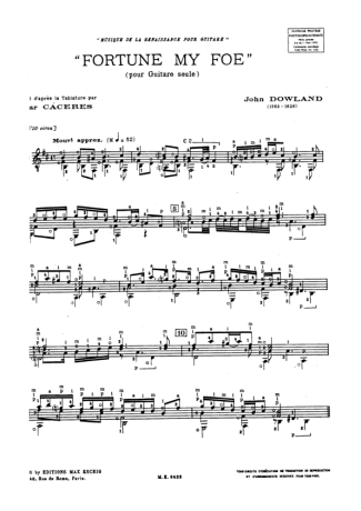 John Dowland  score for Acoustic Guitar