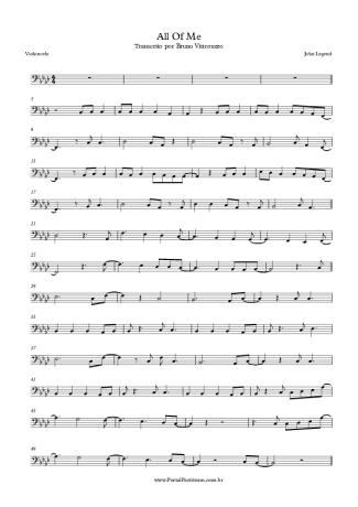 John Legend All Of Me score for Cello