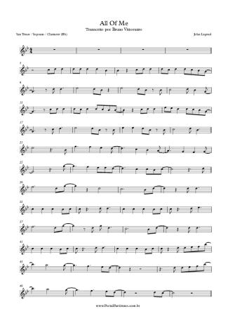 John Legend  score for Tenor Saxophone Soprano (Bb)