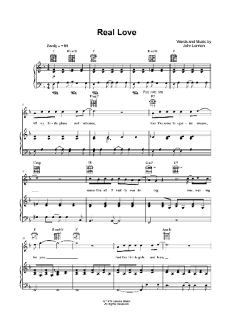 John Lennon  score for Piano