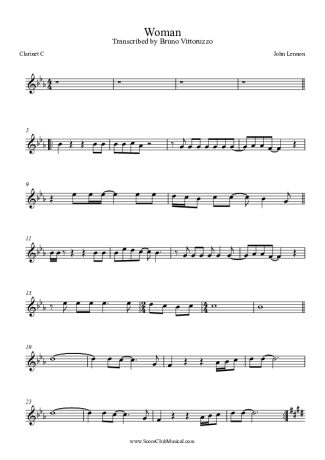 John Lennon  score for Clarinet (C)