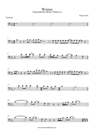 John Lennon Woman score for Trombone