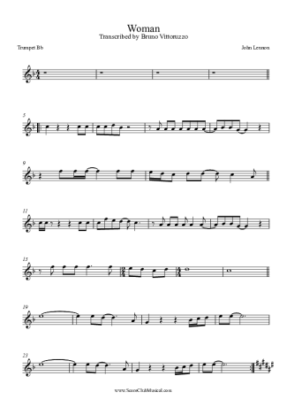 John Lennon Woman score for Trumpet