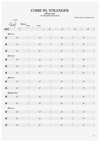 Johnny Cash  score for Drums