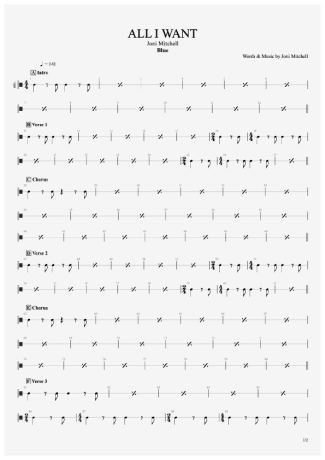 Joni Mitchell All I Want (Surdo) score for Drums