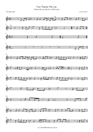 Josh Groban You Raise Me Up score for Trumpet